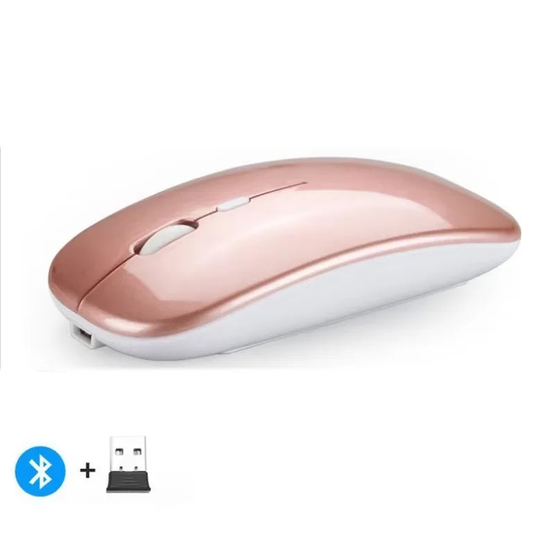 2025New Rechargeable Wireless Mouse Bluetooth-compatible 2.4GHz Dual Modes Computer Mice with Nano Receiver for PC Laptop