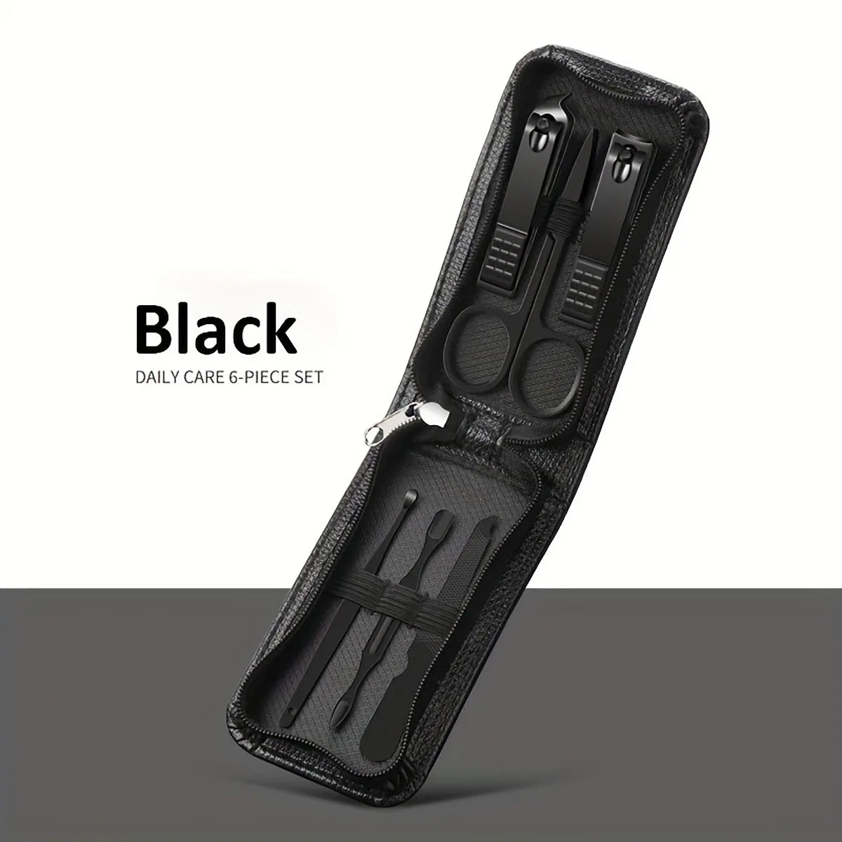 scissors set, Ear pick nail clipper tool, household nail clippers stainless steel pedicure knife,Green 6,piece set