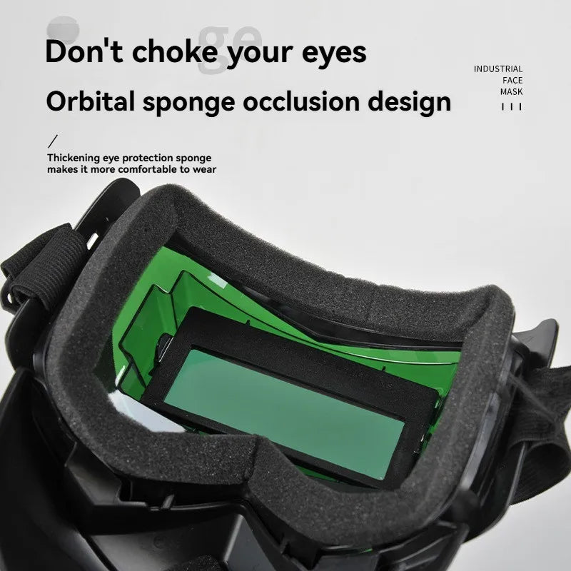 Automatic dimming welding glasses work protection equipment face mask adjustable belt type impact resistant welding machine face